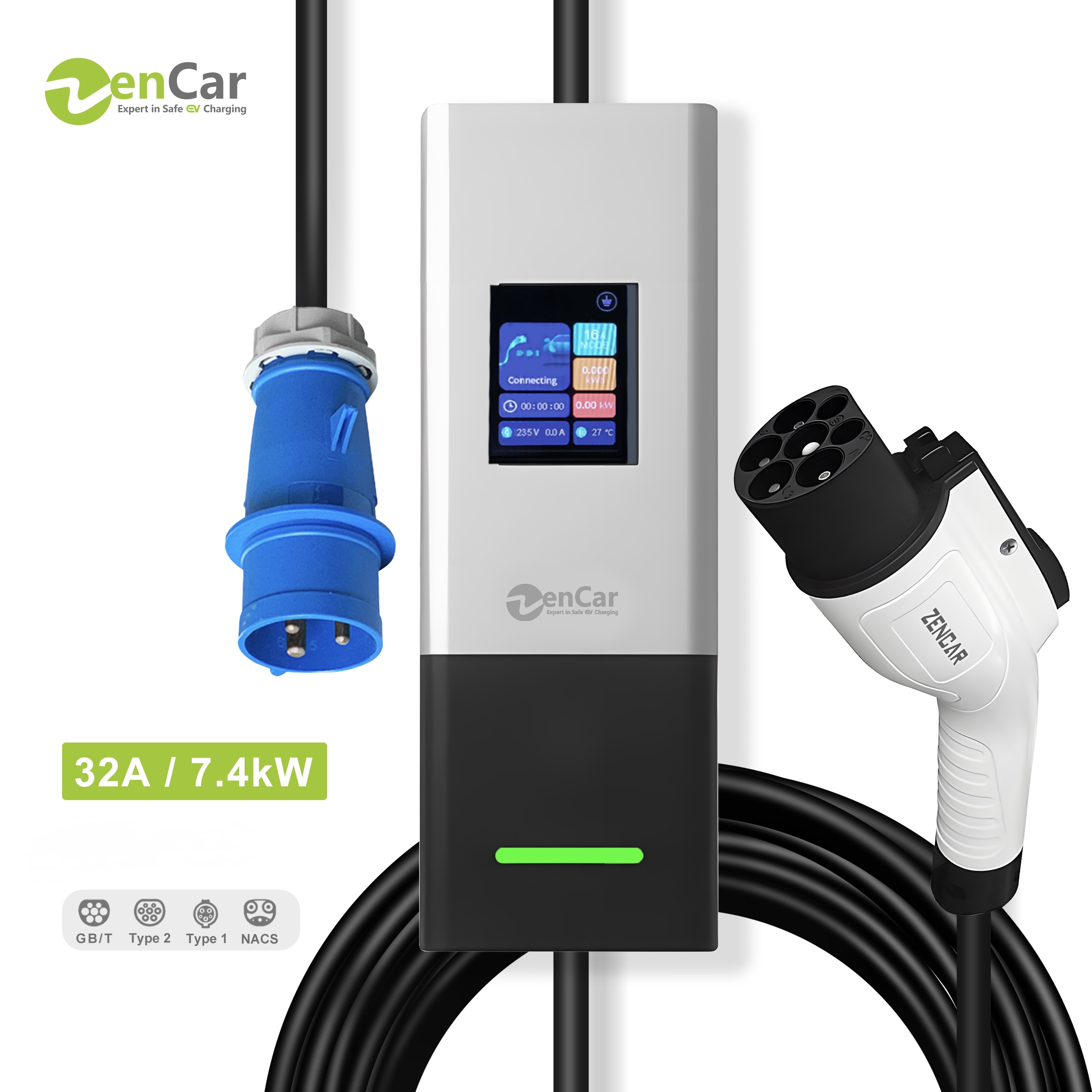 Zencar Portable Charger 7kW (C20 -One phase)